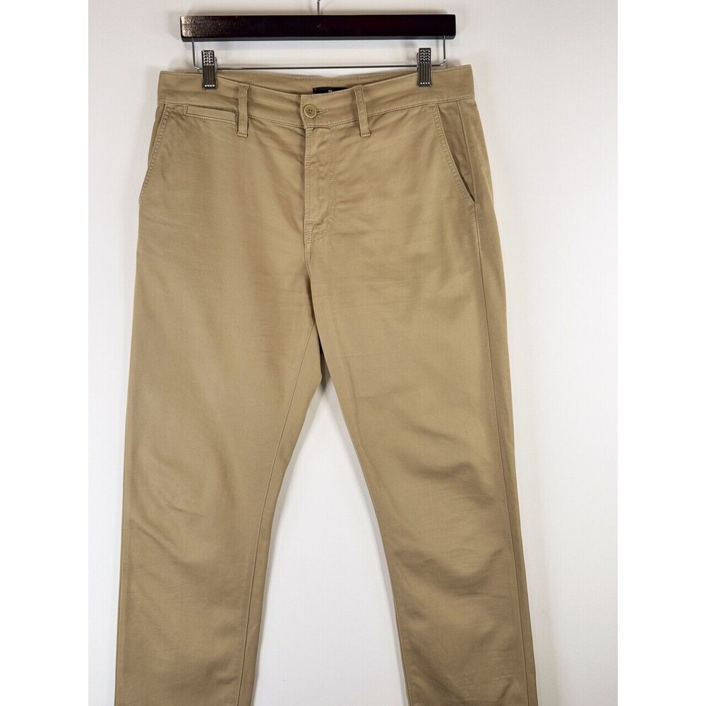 7 For All Mankind Mens Pants Brown Chino Straight Leg Flat Front Classic 32x29 - Picture 6 of 12